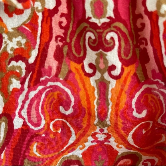 Vintage paisley Tommy Hilfiger button up blouse orange pink size small retro - Picture 3 of 11